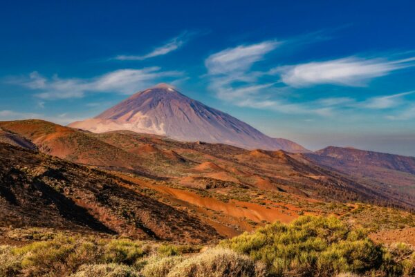 Stunning landscape view of Mount Teide, Tenerife, showcasing vibrant colors and natural beauty.